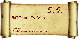 Sátor Iván névjegykártya