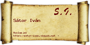 Sátor Iván névjegykártya