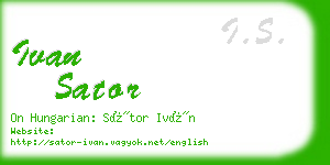 ivan sator business card